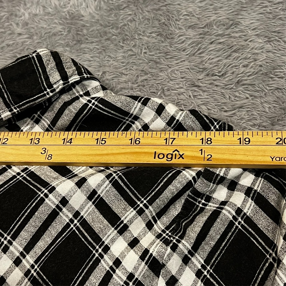 Live 4 Truth Plaid Shirt Dress‎ Duster 3/4 Roll Tab Sleeve Grunge Women's 22/24 - Picture 14 of 16